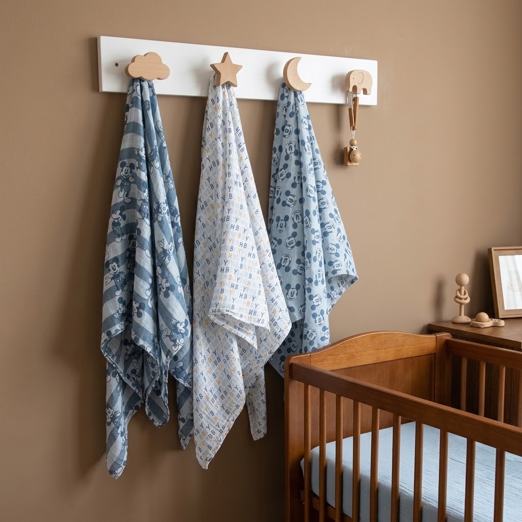 Disney Mickey Mouse Cotton Muslin Swaddle Blankets, 3-Pack