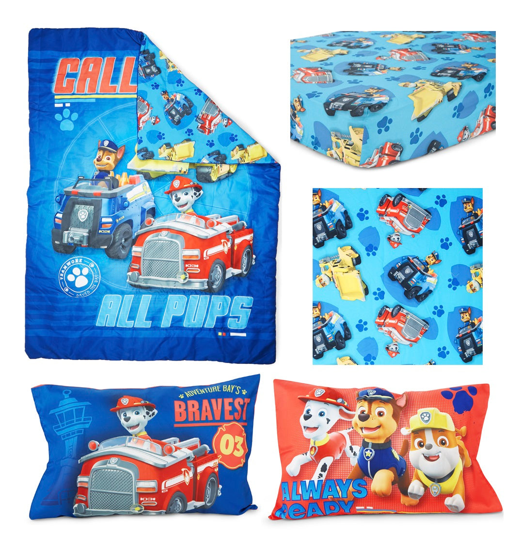 NoJo PAW Patrol Calling All Pups 4-Piece Toddler Bed Set