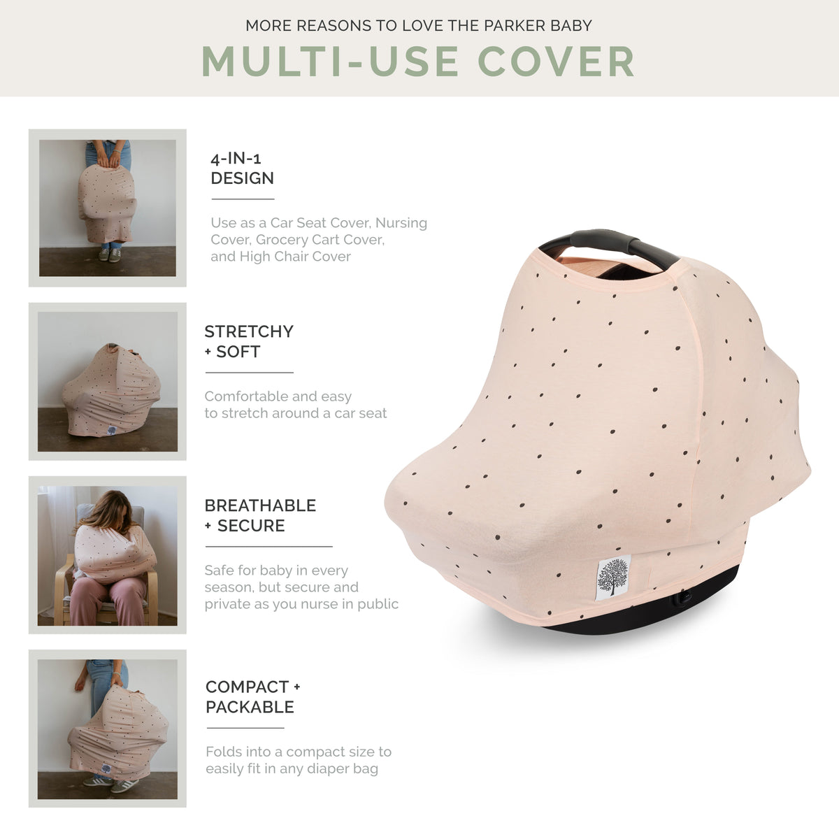 Rosewood Checker Nursing & Multi-Use Cover