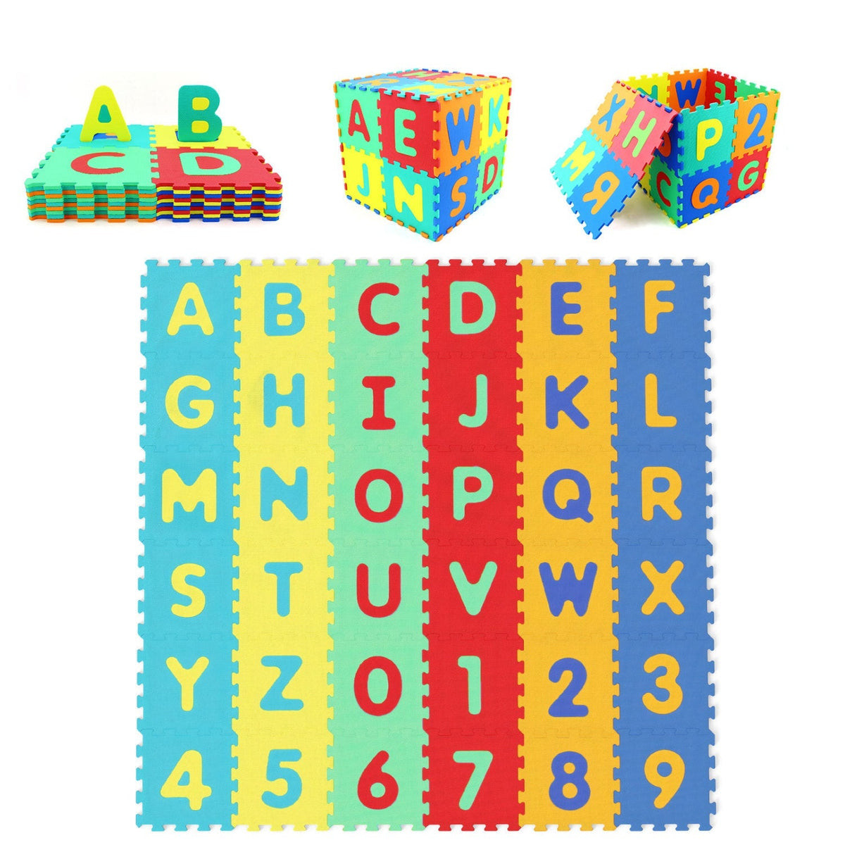 36-Piece Interlocking Alphabet Puzzle Floor Tiles