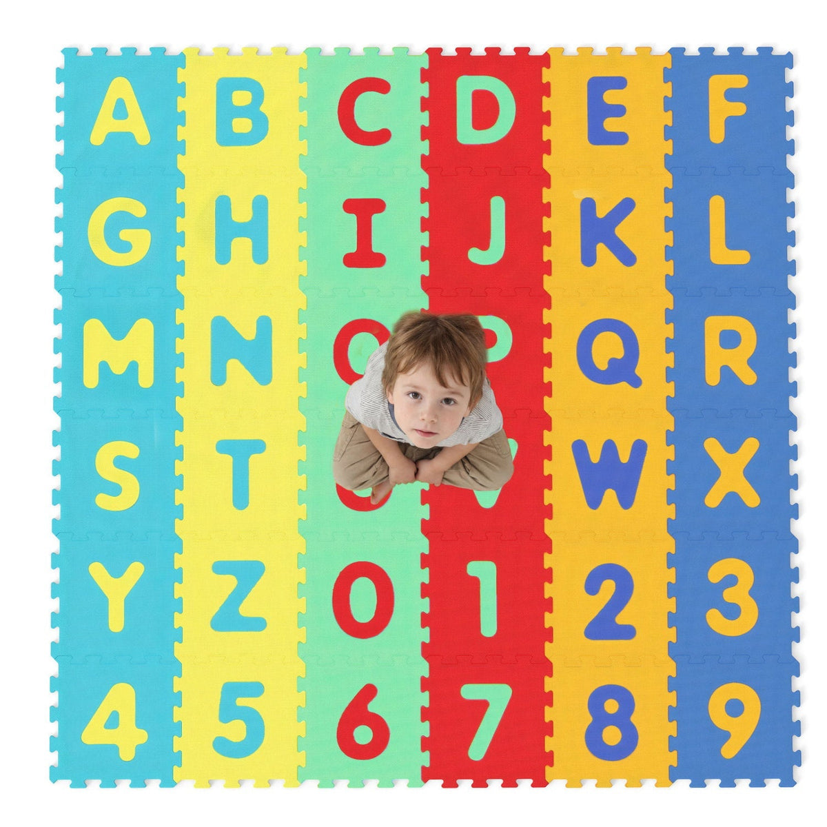 36-Piece Interlocking Alphabet Puzzle Floor Tiles