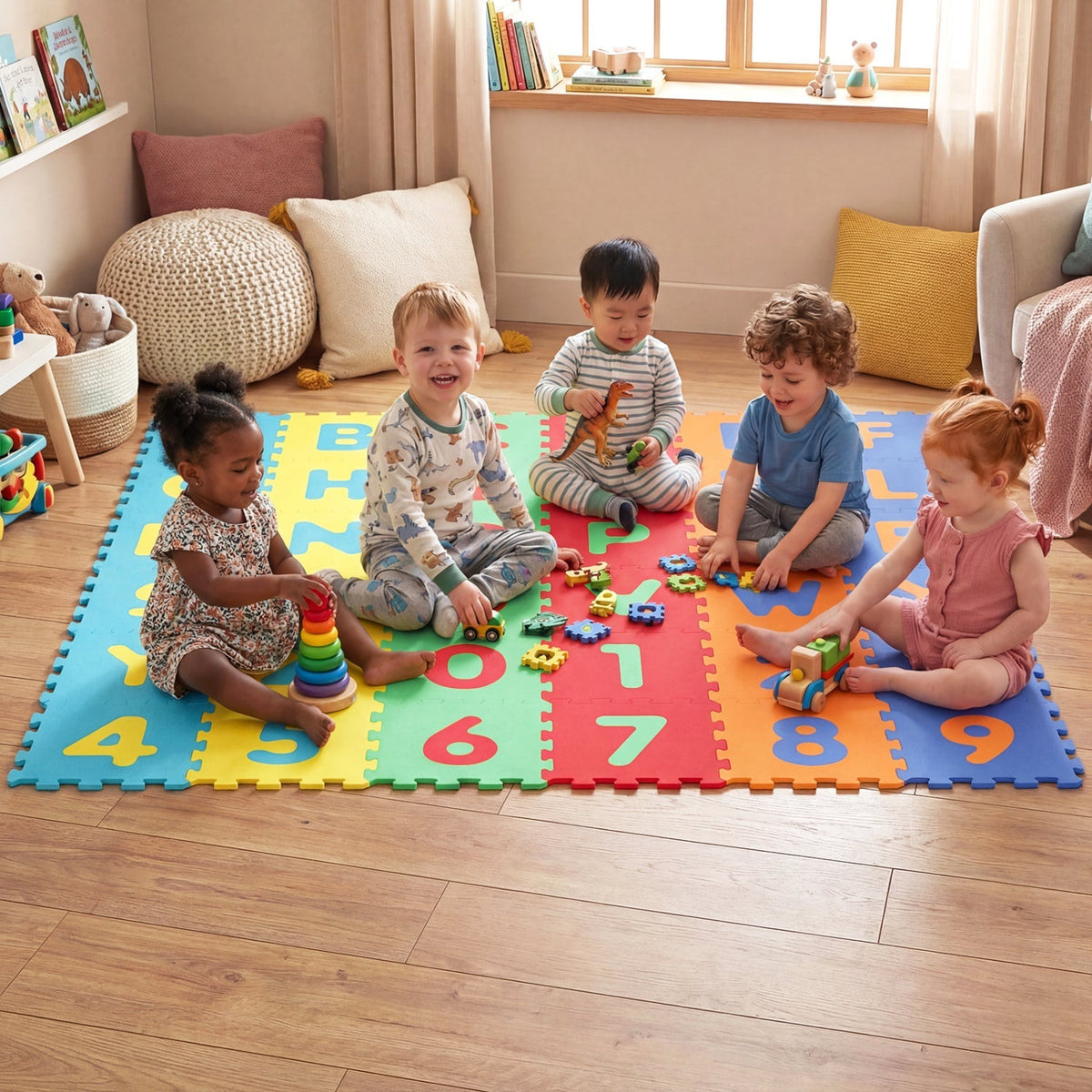 36-Piece Interlocking Alphabet Puzzle Floor Tiles