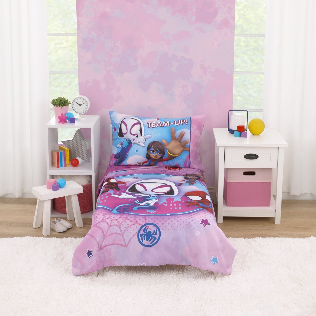 Marvel Ghost-Spider Go Ghosty 4-Piece Toddler Bed Set