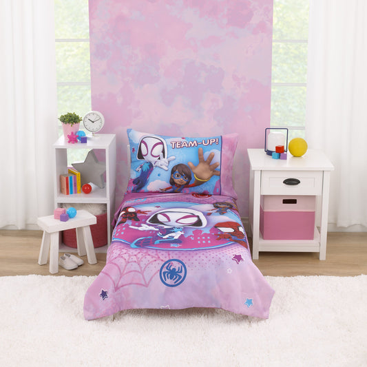 Marvel Ghost-Spider Go Ghosty 4-Piece Toddler Bed Set