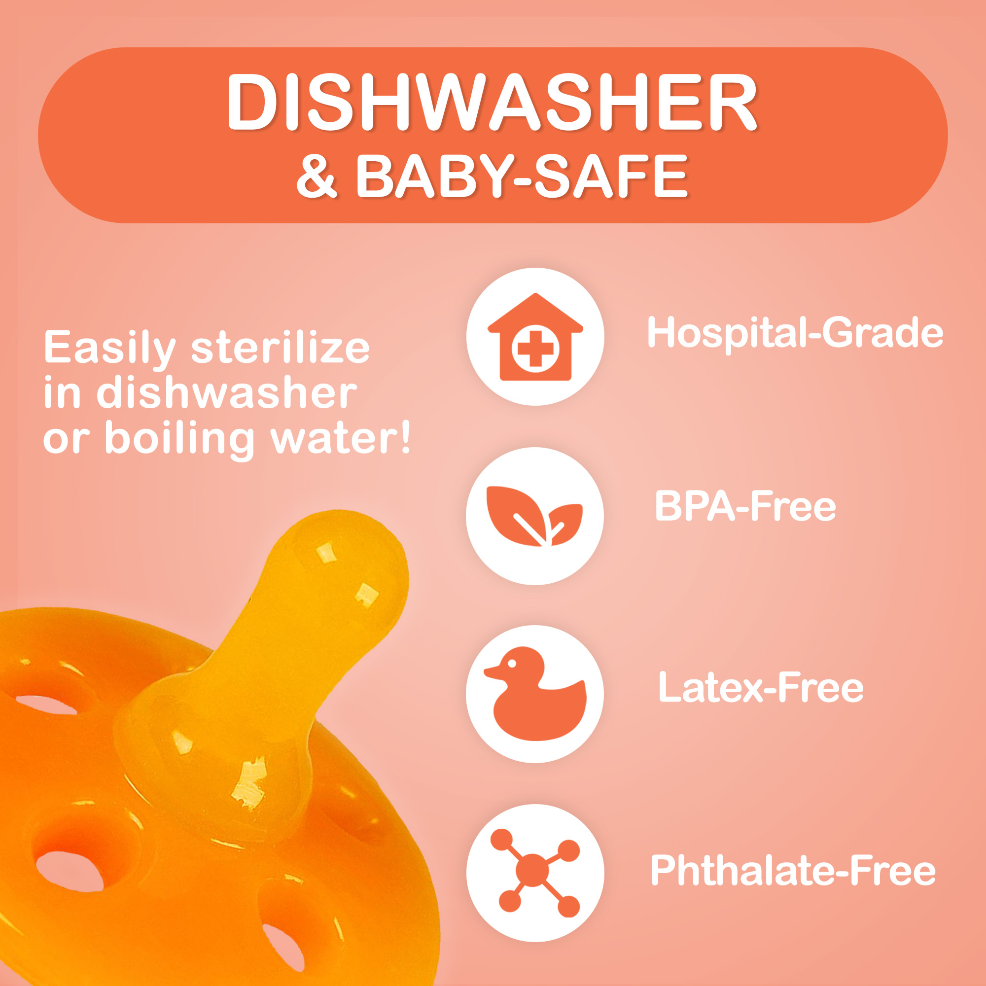 Shushie Silicone Pacifier by Baby Shusher – Hospital-Grade, BPA-Free Pacifiers for Newborns & Babies
