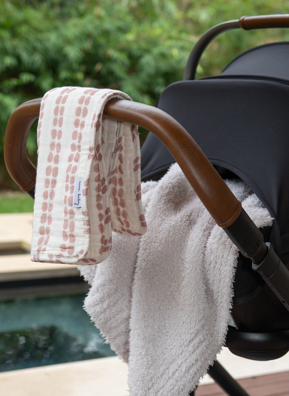 Organic Muslin Burp Cloths 3-Pack - Desert Pink & Ivory