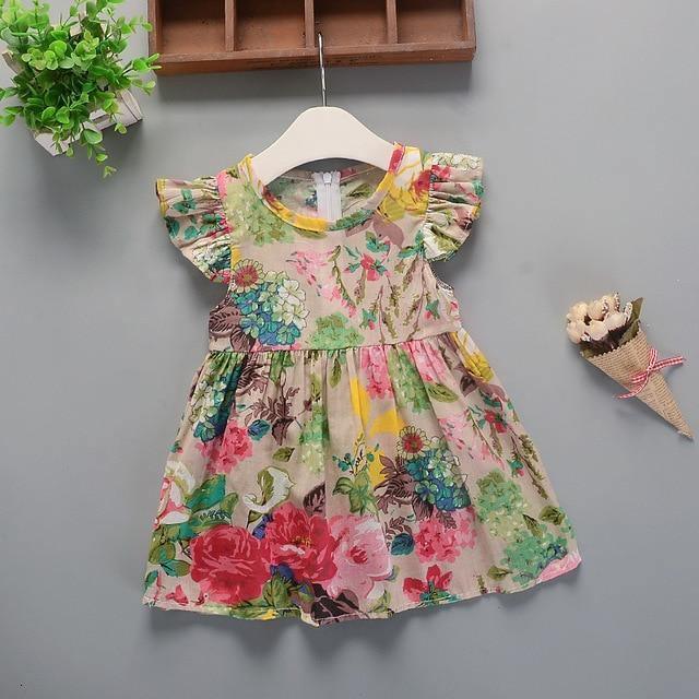 Floral Cotton A-Line Dress