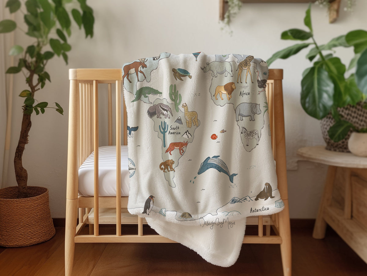 Vintage Animals Alphabet Blanket