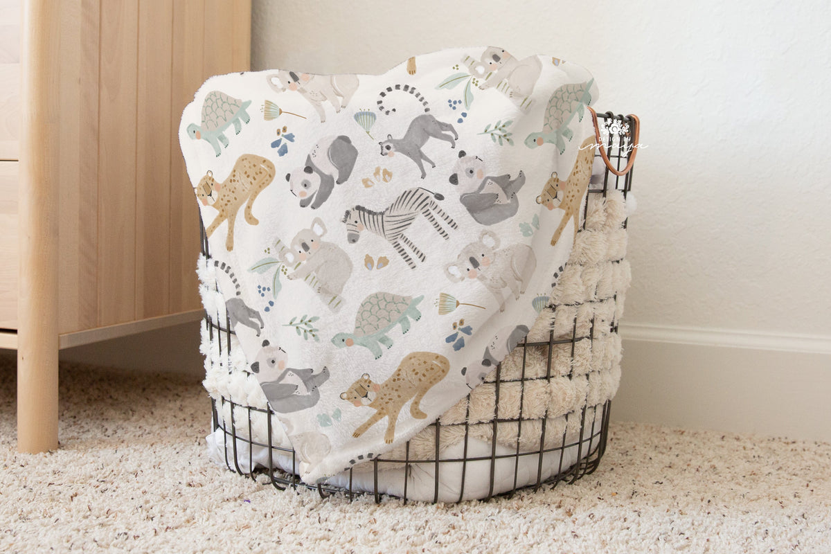 Vintage Animals Alphabet Blanket