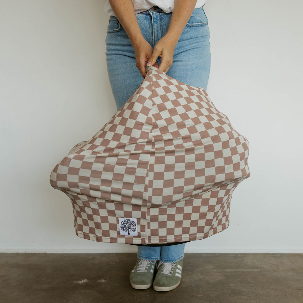 Rosewood Checker Nursing & Multi-Use Cover