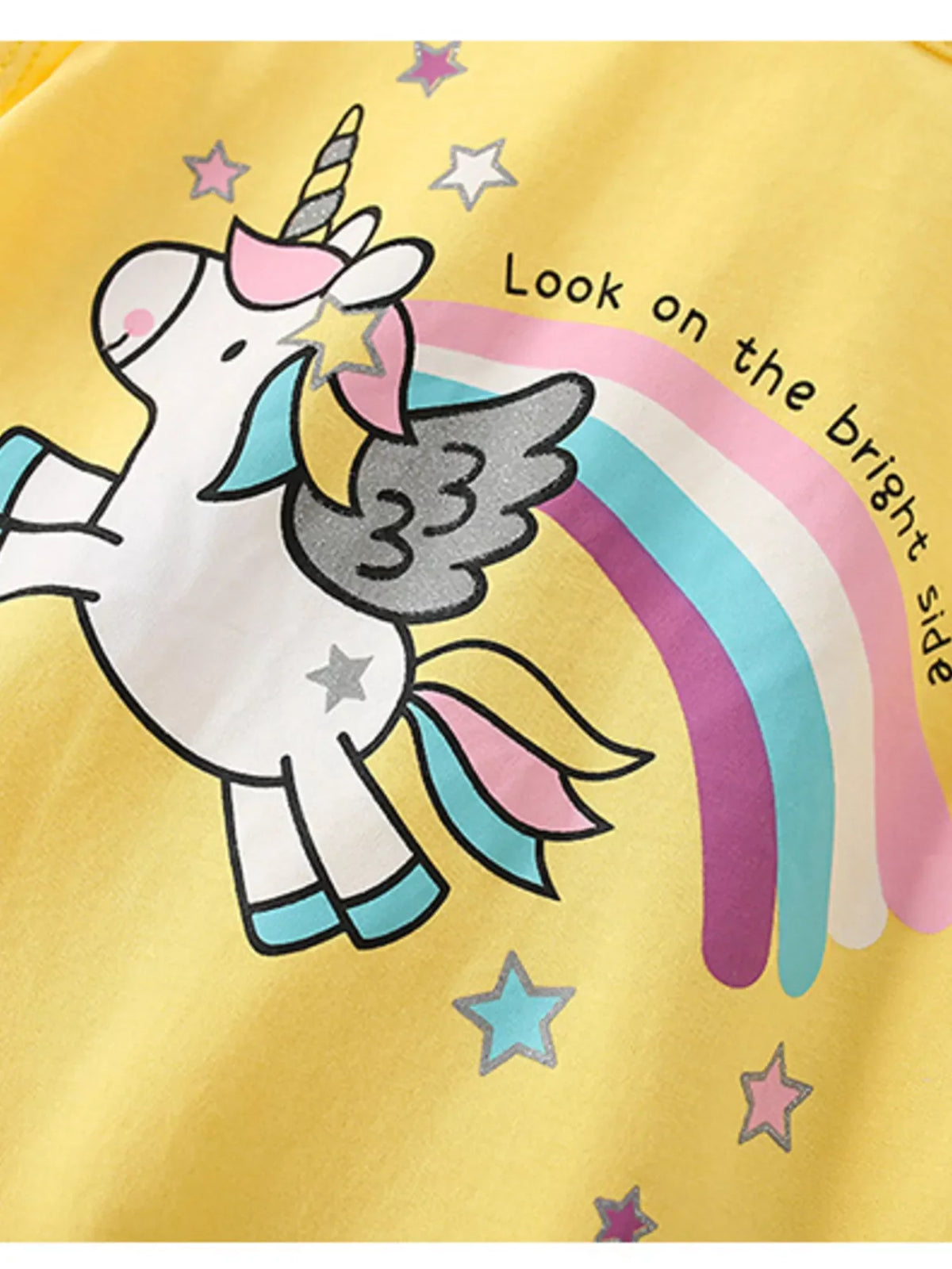 Unicorn Graphic Ruffle Hem T-Shirt