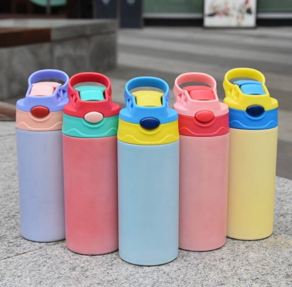 UV Color Change & Glow in Dark 12oz Blank Sublimation Sippy Cup Straight Stainless Kids Drinking Tumbler Sport Water Bottles
