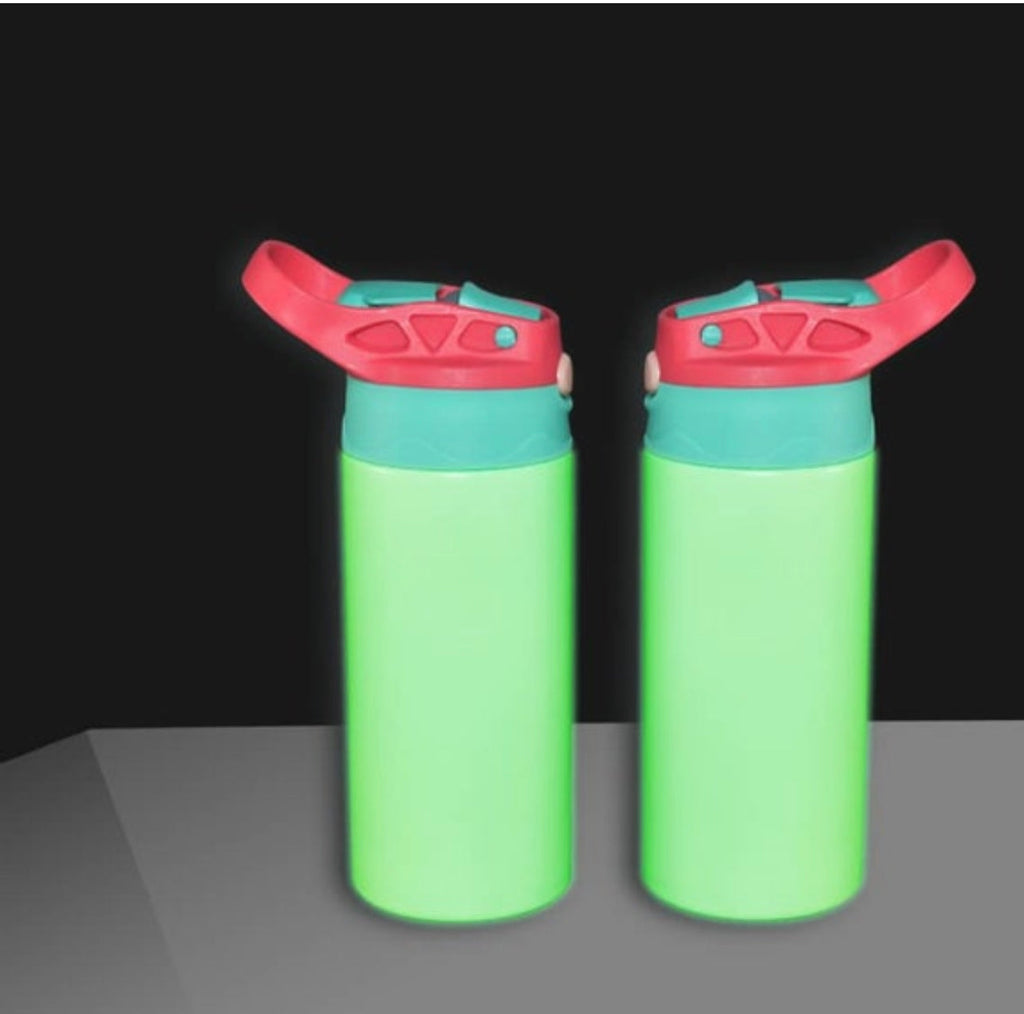 UV Color Change & Glow in Dark 12oz Blank Sublimation Sippy Cup Straight Stainless Kids Drinking Tumbler Sport Water Bottles