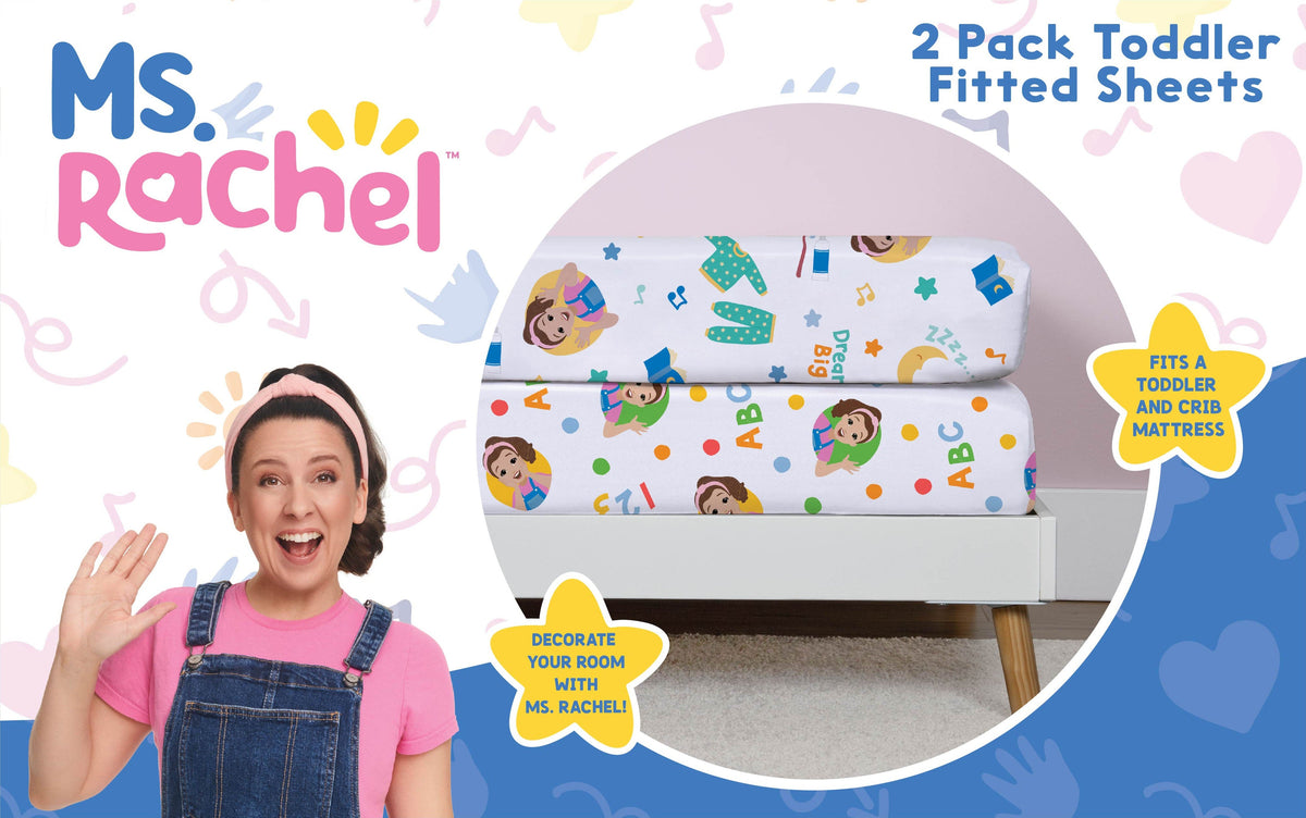 Ms. Rachel Fitted Toddler Sheets, 2-Pack
