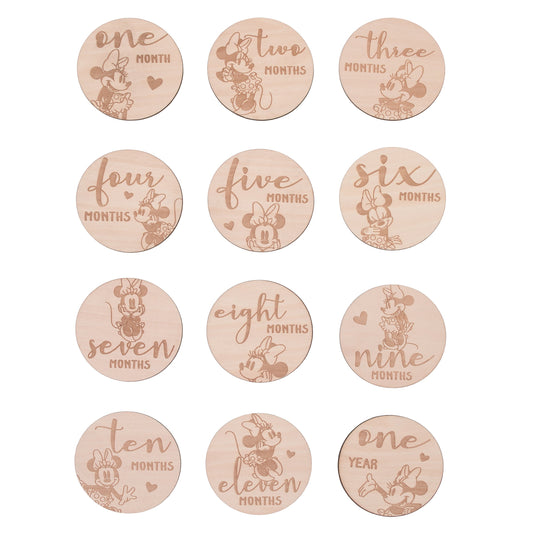Minnie Mouse Baby Wooden Milestone Cards, 12-Piece Set