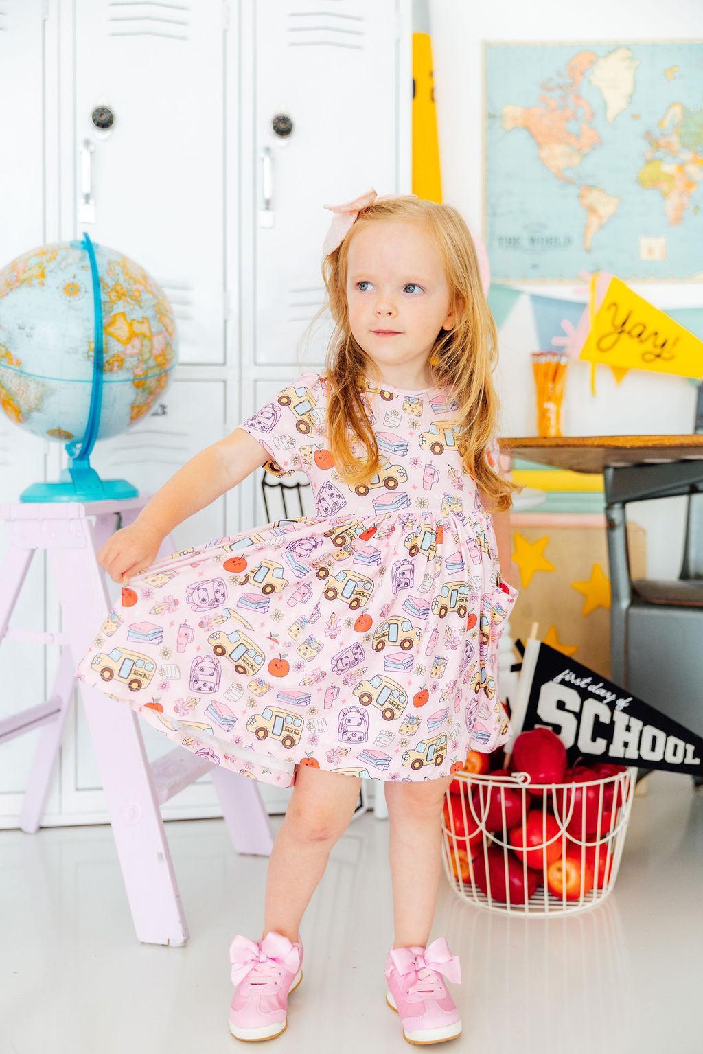 Mila & Rose Playground Princess Short Sleeve Pocket Twirl Dress - Girls Sizes 2T-8
