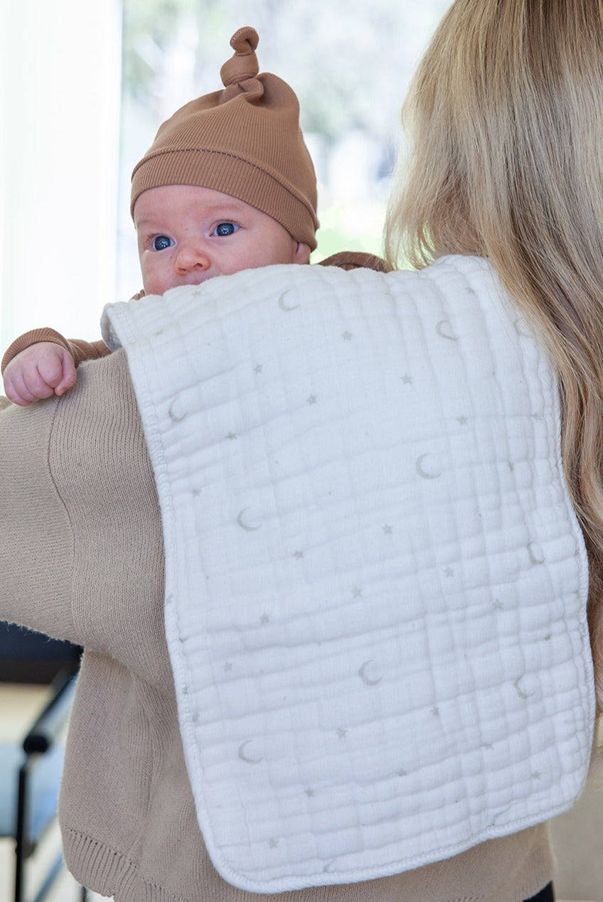 Organic Cotton Muslin Burp Cloths, 3-Pack – Ivory & Oatmeal