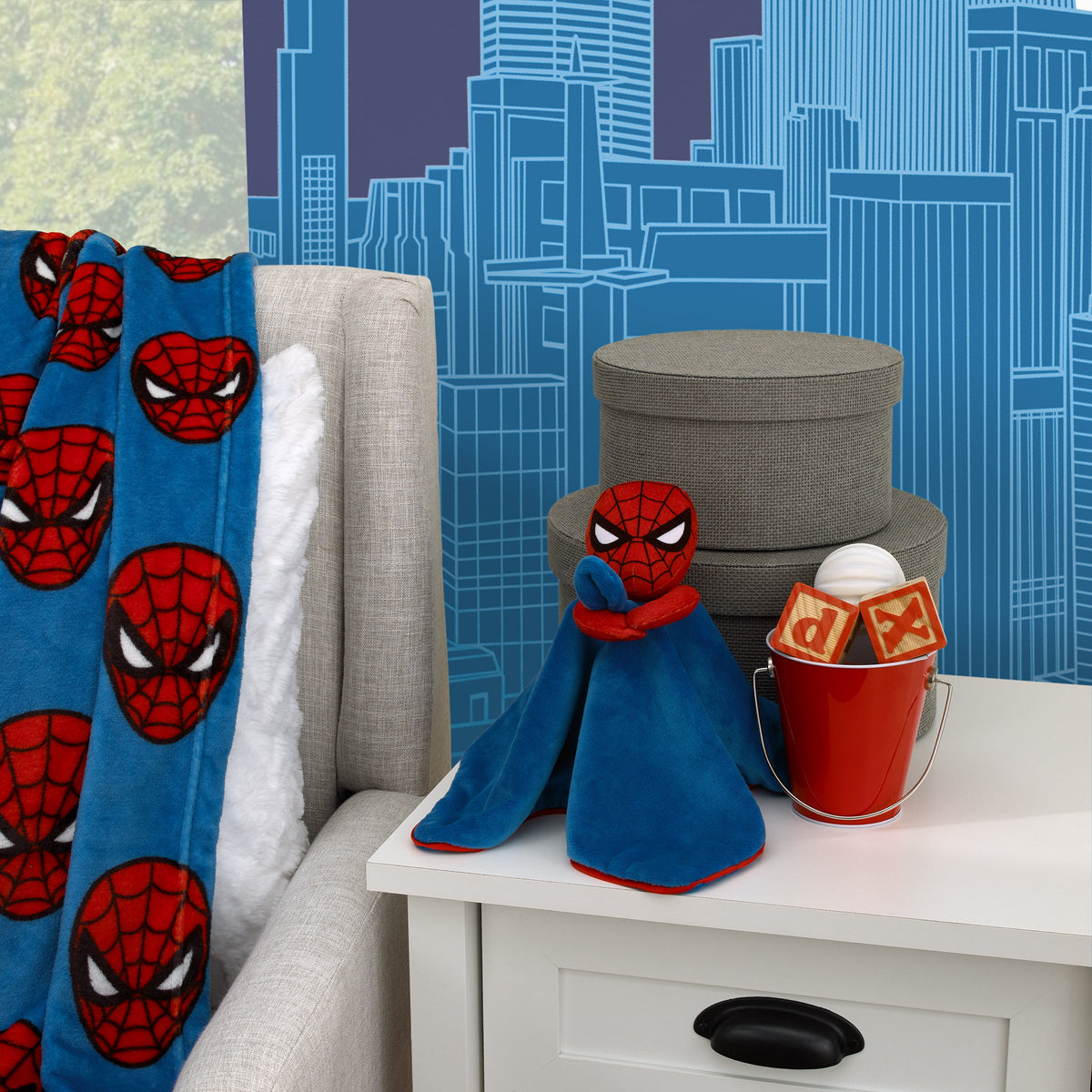 Marvel Spider-Man Blue and Red Super Soft Security Baby Blanket