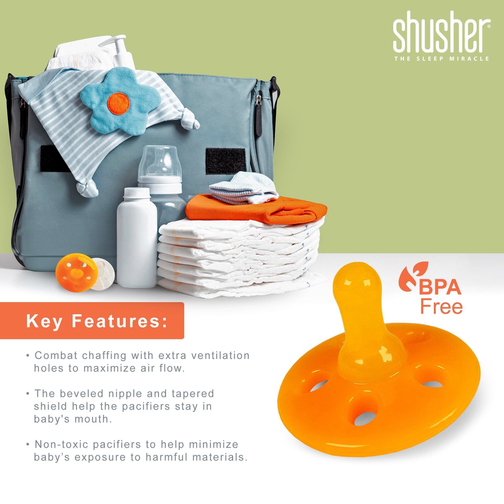 Baby Shusher Sloth Plush Sound Machine + 2 Shushie Pacifiers Bundle