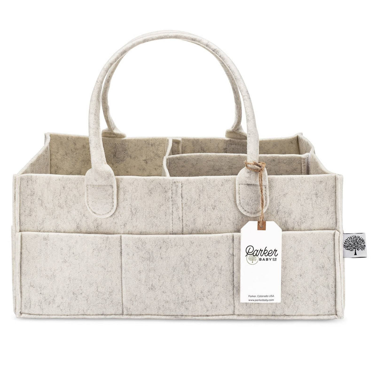 Parker Baby Co. Felt Diaper Caddy Organizer - 8 Pockets, 2 Sizes, Collapsible