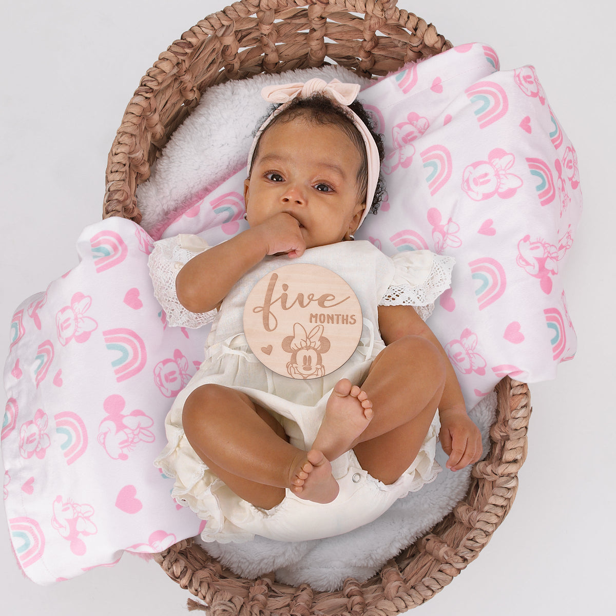 Minnie Mouse Baby Wooden Milestone Cards, 12-Piece Set