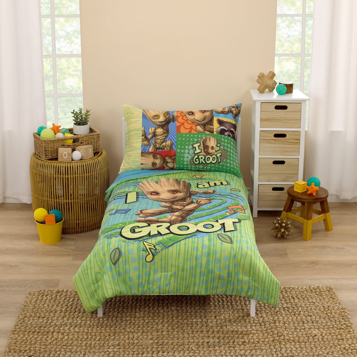 Marvel I Am Groot 4-Piece Toddler Bed Set