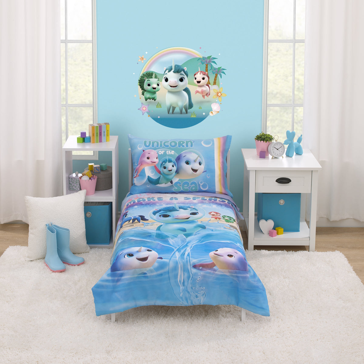 Not Quite Narwhal Make a Splash 4-Piece Toddler Bed Set